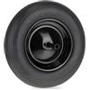Relaxdays Ruota Carriola 3.50-8, in Gomma Piena con ASSE Fisso e Cerchione in Acciaio, Ruotino Antipanne, 120 kg, Nero