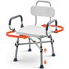 VEVOR Sedia da Doccia Girevole 360° con Braccioli Schienale, Sedia da Doccia per Anziani Pazienti Carico max 227 kg, Sedile Girevole per Vasca da Bagno Box Doccia Altezza Regolabile 415 a 540 mm