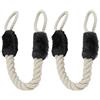 Relaxdays Fermaporta di Corda, Set da 2, Paracolpi da Maniglia, Sicurezza Bambini e Animali, 60cm, Cotone, beige/nero