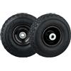 Relaxdays Set da 2 Ruote per Carrello e Carriola, Ruotino Scorta ad Aria con Cerchione in Acciaio, ASSE D: 16mm, Nero