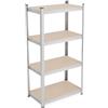 Relaxdays Scaffale in Acciaio, HxLxP 138x70x40 cm, 4 Ripiani ad Alta Portata, 200 kg, per Garage e Cantina, Argentato