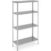 Relaxdays Scaffale in Acciaio Zincato, 150x75x30 cm, con 4 Ripiani ad Alta Portata 160 kg, per Garage e Cantina, Argento