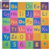 Relaxdays Tappeto Gioco Bambini, Puzzle 90 Parti Lettere ABC e Numeri, Tappetino Gattonare LxP: 180,5x180,5 cm, Colorato