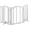 Relaxdays Cancelletto per Animali, HLP 70x154x30 cm, Barriera a 3 Pannelli per Cani e Gatti, Recinzione Scale, Bianco