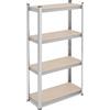 Relaxdays Scaffale in Acciaio, HxLxP 138x70x30 cm, 4 Ripiani ad Alta Portata, 200 kg, per Garage e Cantina, Argentato