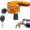 Relaxdays Antifurto Rimorchi, Serratura a 2 Chiavi, Protezione Gancio Camper, Lucchetto Sicurezza Auto, Nero Arancione