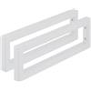Relaxdays Reggimensola da Muro, 2 Staffe per Mensole Parete, 50 cm, Supporti Rettangolari per Scaffali, Acciaio, Bianco
