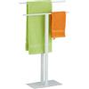 Relaxdays Piantana Portasciugamani, Autoportante, 2 Bracci, Ferro, HLP: 82x50x19 cm, Servomuto dal Design a T, Bianco