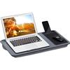 Relaxdays Supporto Pc Portatile con Cuscino con Mouse Pad, Vassoio per Laptop, Barra Antiscivolo, LxP 57,5x30 cm, grigio