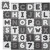 Relaxdays Tappeto Puzzle, per Bambini e Neonati, Giocare e Gattonare, LP 172x172 cm, Eva, PE, 60 Tasselli, Bianco Grigio