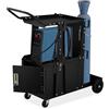 Relaxdays Carrello Officina per Saldatrice, Porta Attrezzi e Bombola a Gas, 3 Ripiani, 89x47x97 cm, Regge 110 kg, Nero