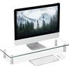 Relaxdays Supporto Monitor, Alzatina per TV, Standing Computer Desk, Rialzo Scrivania, Regolabile, 70x24 cm, trasparente