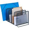 Relaxdays Portalettere da Scrivania, Portadocumenti, 5 Scomparti, Design a Rete, HLP 19x20,5x37,5 cm, Acciaio, Antracite