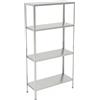 Relaxdays Scaffale in Acciaio Zincato, 150x75x30 cm, con 4 Ripiani ad Alta Portata 160 kg, per Garage e Cantina, Argento