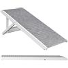 Relaxdays Rampa per Cani Pieghevole, Scala Letto, Pedana Regolabile 38-43 cm Antiscivolo, 35 kg, Legno, Grigio Bianco