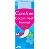 Carefree Salvaslip Cotton Feel Normal Fragranza all'Aloe Vera, Salva slip donna 100% traspiranti per tutti i tipi di slip, Morbidi proteggi slip che si adattano ai movimenti del corpo, 20 salvaslip