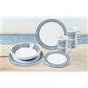 BRUNNER Set stoviglie da Campeggio (Set 16 Pezzi) per 4 Persone - Melamine Set Bluebay - in melamina di Alta qualità, Antiscivolo e Resistente