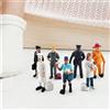7x miniature di persone modello figurine pompieri pilota postino layout mini
