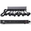 Pyle Multipresa Rack 1U da 48,26 cm con 12 Prese, Distribuzione Elettrica Affidabile per Studio, Ufficio e Montaggio su Rack