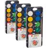 PRIMO - Acquerelli per Bambini Artisti, 12 Colori + 1 Pennello Acquerello per Dipingere, Kit Tavolozza per Dipingere Pittura, Colori per Bambini +3 Anni Acquerellabili Diametro 30mm Lavoretti Creativi