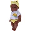 30 Cm Real Life Newborn Doll Vinile Neonato Africano In Vestiti Gialli