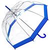 Susino Parapluie droit ouverture automatique - Transparent avec bordure bleue Ombrello classico, 88 cm, 85 liters, Blu (Bleu)