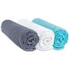 EASY DORT Set di 3 lenzuola per lettino per neonati, 100% cotone, grigio bianco turchese, sonno sano, Oeko-Tex | Made in Europe