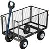 Sekey Carrello da giardino TITAN - Capacità di carico 550 KG, Carrello di trasporto per attrezzi con manoferro brevettato, Pneumatici gonfiabili in gomma completa, 200 L Grigio