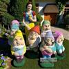 FratelliVagnoni Biancaneve e sette 7 Nani grandi cm 48 73 per esterno da giardino cemento marmo