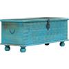 vidaXL Legno Massello di Mango Cassapanca Blu Cassa Panchina Contenitore Baule vidaXL