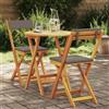 vidaXL Set da Pranzo per Giardino con cuscino 3 pcs Olio Naturale vidaXL