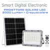 Lumix Faro Led solare con pannello e sensore crepuscolare 2000 lumen IP65