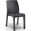BICA Sedia per Esterni Impilabile Plastica Rattan 59x47x86 Grafite Verona BICA