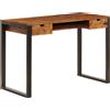 vidaXL Scrivania in Acciaio 110x55x78cm Massello di Acacia Scrittoio Tavolo vidaXL