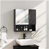 DecHome Mobile con Specchio Bagno 2 Ante 1 Vano Giorno 54x15.2x55.3 cm Nero DecHome