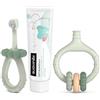 Suavinex, Set per iniziare l'Igiene Dentale, Include: Spazzolino da Denti per Neonati + Massaggiatore per Gengive + Dentifricio per Neonati, Manici Ergonomici, Uso Quotidiano, +0 Mesi, Verde