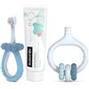 Suavinex, Set per iniziare l'Igiene Dentale, Include: Spazzolino da Denti per Neonati + Massaggiatore per Gengive + Dentifricio per Neonati, Manici Ergonomici, Uso Quotidiano, +0 Mesi, Blu