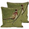 Paoletti Cuscini riempiti Piume di Gunter Velvet, Verde, 45 x 45cm, 2 unità