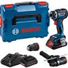 Bosch Professional 18V System Avvitatore a batteria GSR 18V-90 FC - FlexiClick System (incl. 1 GFA 18-M, 1 GFA 18-H, 2 batterie GBA ProCORE18V 4.0Ah, caricabatteria rapido GAL 18V-40, L-BOXX)