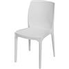 H&H 9731401 Sedia Senza Bracciolo, Polyrattan, Bianco
