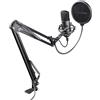 GXTrust 252 Emita Plus Microfono USB Professionale a Condensatore con Braccio Regolabile, Pattern Cardioide, Filtro Pop, Microfono per PC, PS4, PS5, Streaming, Podcast - Nero