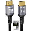 Sniokco 10K 8K 4K Cavo HDMI 2.1 48Gbps 1 Metri Certificato Ultra Alta Velocità Cavi