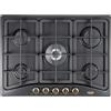 De Longhi Piano Cottura 5 Fuochi 70 cm a Gas da Incasso Antracite ANF 57 PRO