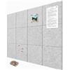 Relaxdays bacheche in Feltro, 12 pz, Grigio | Quadrati autoadesivi 30x30x0,9 cm, con puntine