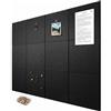 Relaxdays bacheche con puntine, Nero | Lavagnette quadrate autoadesive 12 pz 30x30x0,9 cm, in stoffa lavorate