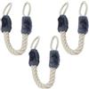 Relaxdays Fermaporta a Corda in Set da 3, Lunghi 60cm, Paracolpi da Maniglia, Sicurezza Bambini e Animali, Beige Grigio, Poliestere