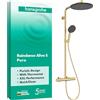 hansgrohe Raindance Alive S Puro - Colonna doccia con miscelatore termostatico, Sistema doccia con rubinetto, doccetta (3 getti incl. PowderRain), tubo, asta e soffione doccia, oro lucido, 24592990
