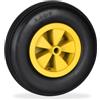 Relaxdays Ruota per Carriola 3,50-6, Gomma Piena, Cerchione Plastica, Ruotino Scorta Antiforatura, 100 kg, Nero/Giallo