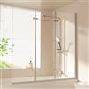 EMKE Vasca da bagno per doccia, 130 x 140 cm, 3 pezzi, pieghevole, divisorio per vasca da bagno, parete pieghevole da 6 mm, in vetro di sicurezza