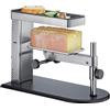 SPRING Forno per raclette, in acciaio inox, regolabile in altezza, con piastra antiaderente, incluso raschietto per formaggi, dispositivo per raclette svizzero, 36 x 17 x 25 cm